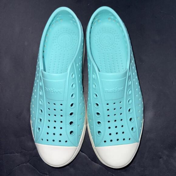 Native Adult Unisex Jefferson Waterproof Outdoor Aqua Blue Slip-On Shoes W8 M6 - Picture 3 of 13